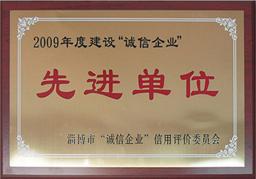 2009年度建設(shè)“誠(chéng)信企業(yè)先進(jìn)單位”